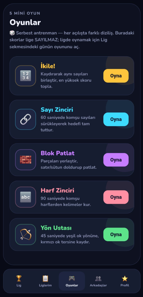 GameLig Friends İkile oyununun başlangıç ekranı
